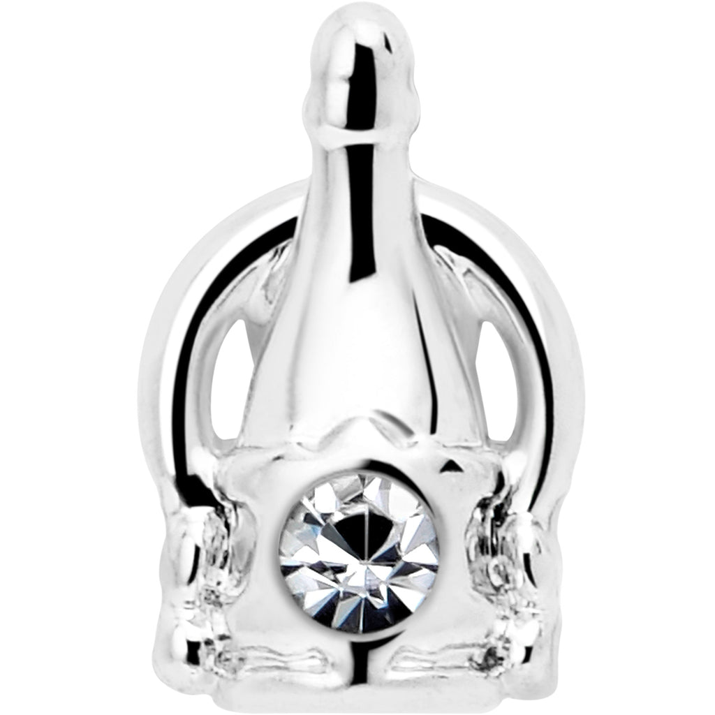 BodyCandy 16G 5/16 Clear Gem Champagne Dreams Labret Monroe Tragus — side view