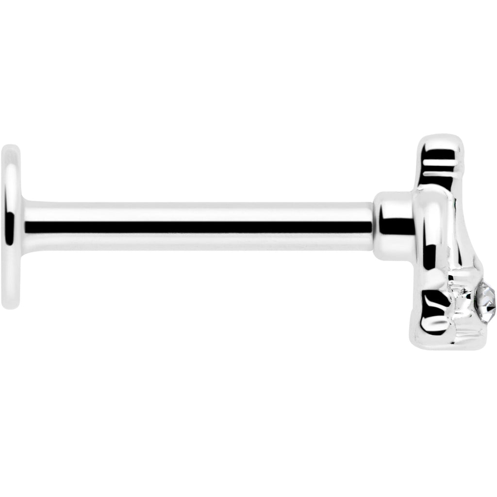 BodyCandy 16G 5/16 Clear Gem Champagne Dreams Labret Monroe Tragus — back view