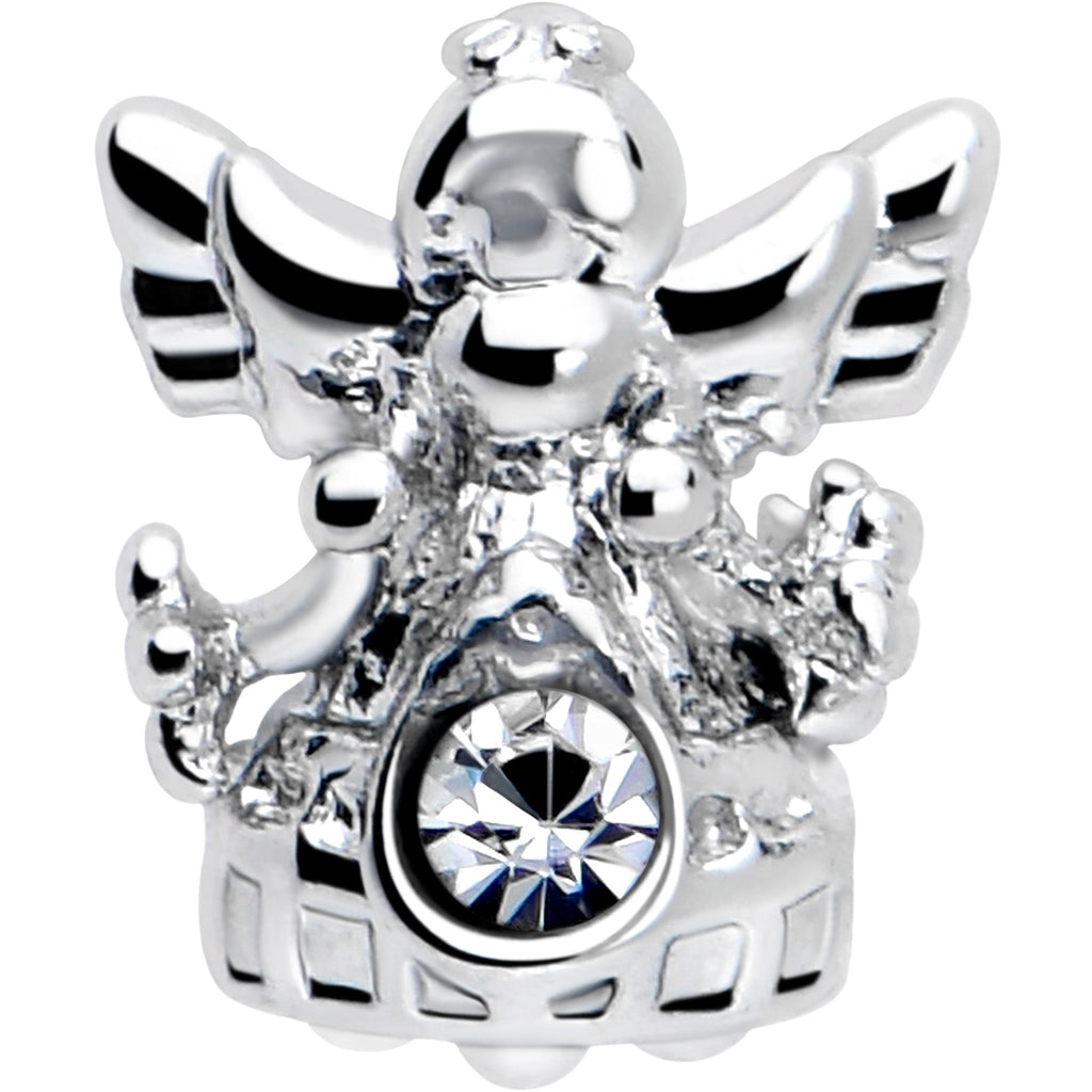 BodyCandy 16G 5/16 Clear CZ Gem Fabulous Angel Labret Monroe Tragus — side view