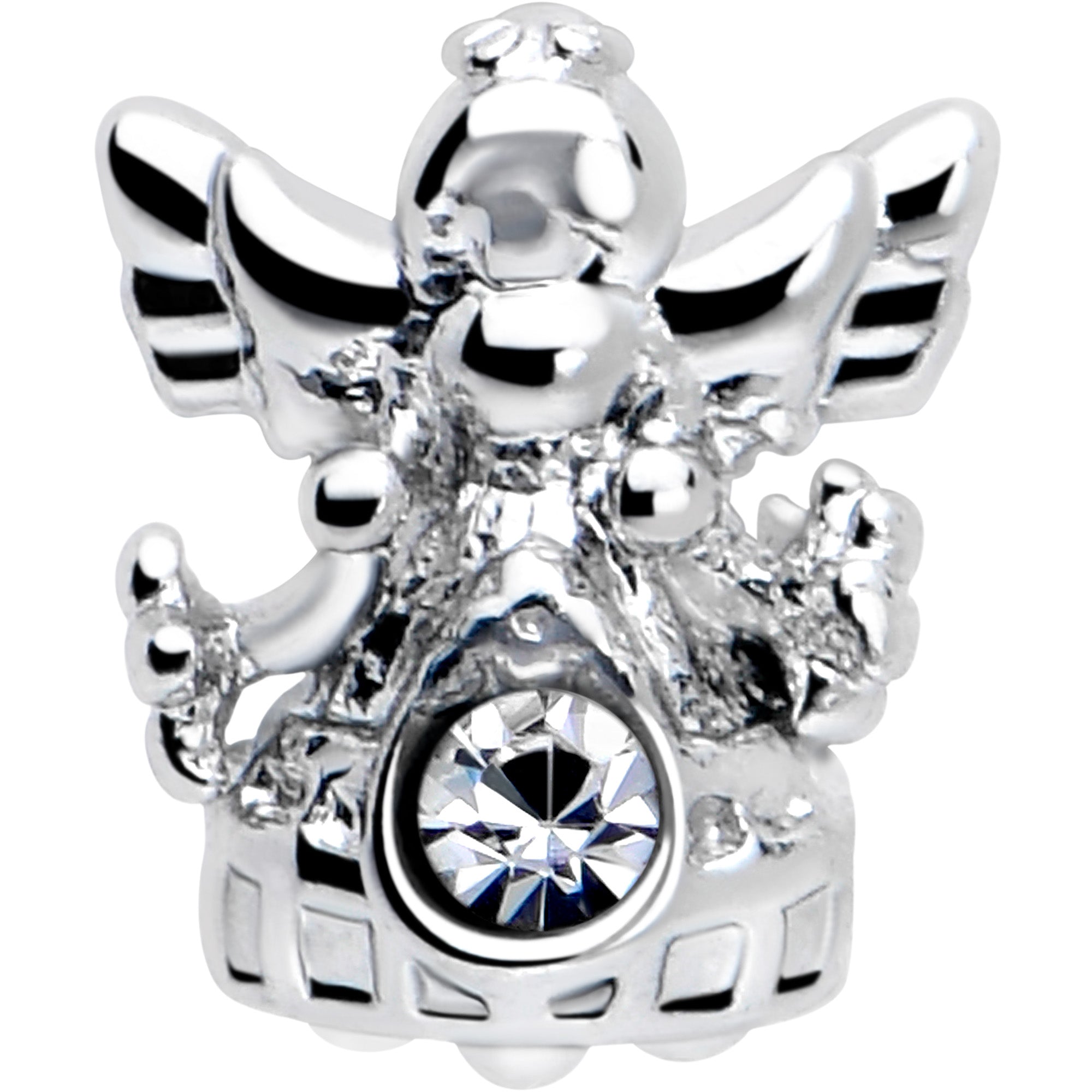 BodyCandy 16G 5/16 Clear CZ Gem Fabulous Angel Labret Monroe Tragus — side view