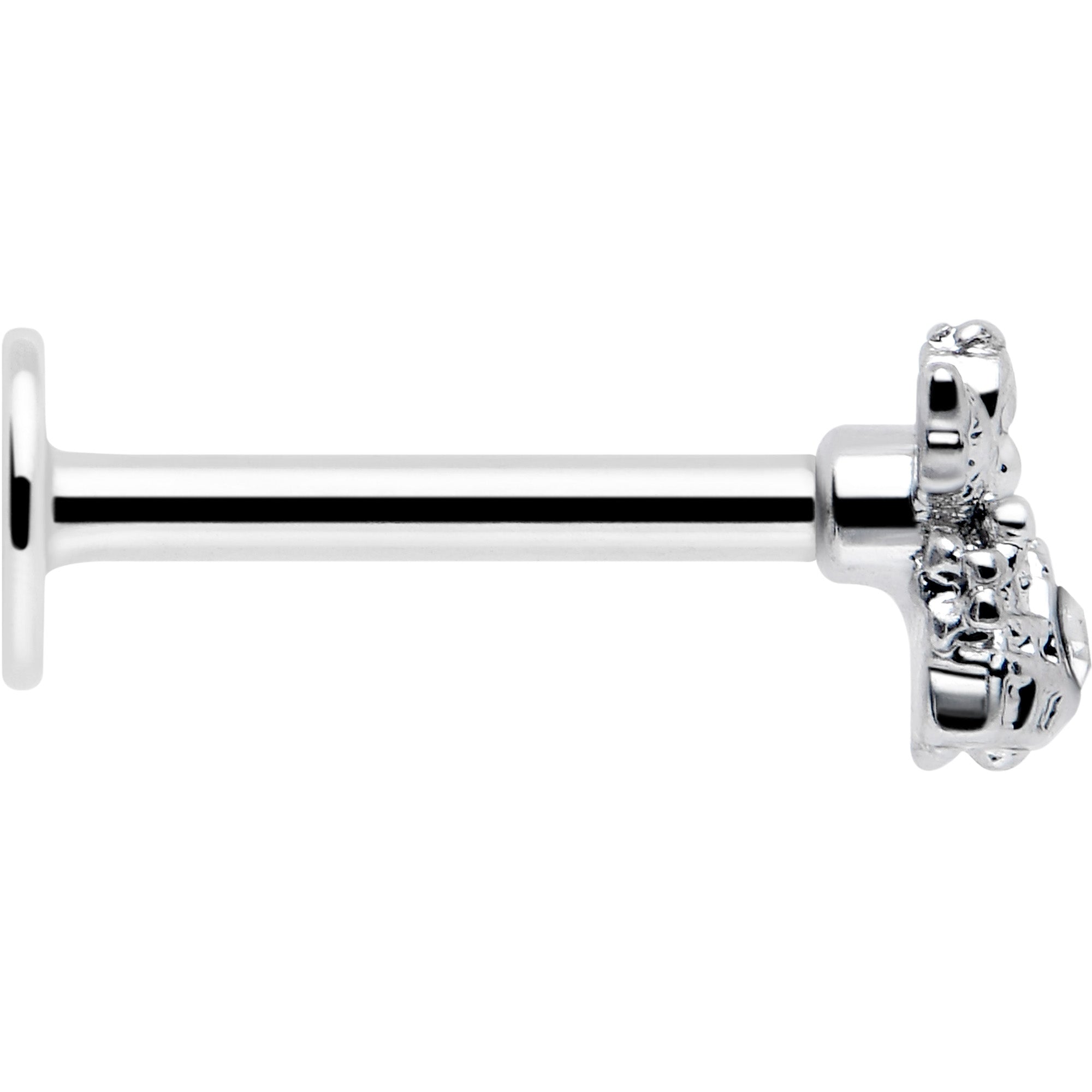 BodyCandy 16G 5/16 Clear CZ Gem Fabulous Angel Labret Monroe Tragus — back view