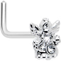 BodyCandy 20G 7mm Clear CZ Gem Fabulous Angel L Shape Nose Ring — main product shot