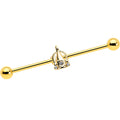 BodyCandy 14G Clear Gem Champagne Dreams Industrial Barbell 38mm — alternative angle