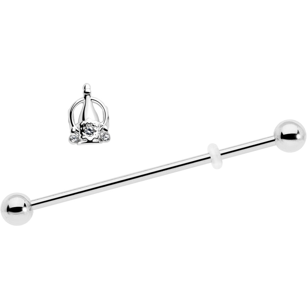 BodyCandy 14G Clear Gem Champagne Dreams Industrial Barbell 38mm — detail close-up