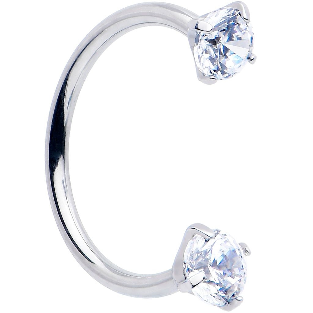 BodyCandy Double Gem Titanium Horseshoe Nose Ring -  Internally Threaded Solid Titanium CZ Horseshoe Nose Hoop — lifestyle co
