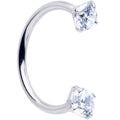 BodyCandy Double Gem Titanium Horseshoe Nose Ring -  Internally Threaded Solid Titanium CZ Horseshoe Nose Hoop — lifestyle co