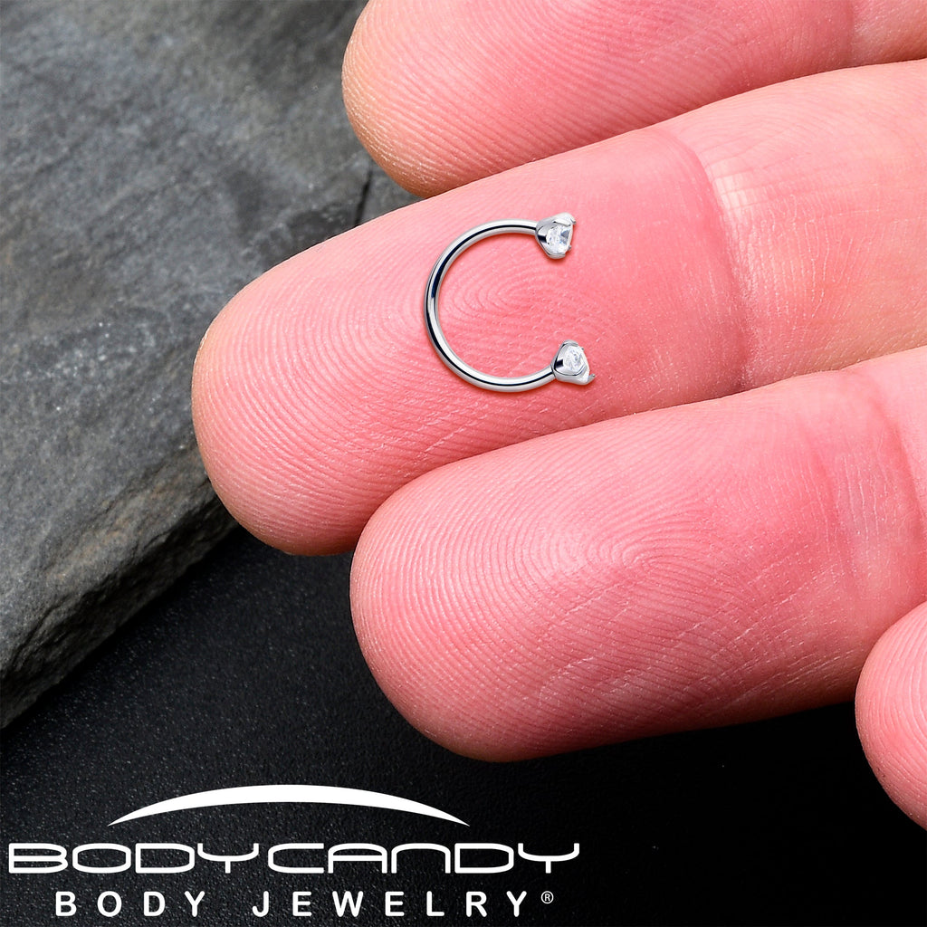 BodyCandy Double Gem Horseshoe Nose Ring Kit with Ball Grabber — comparison shot