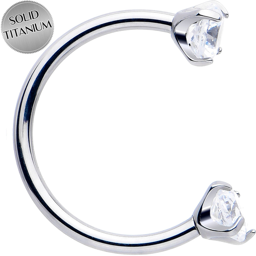BodyCandy Double Gem Horseshoe Nose Ring Kit with Ball Grabber — back view