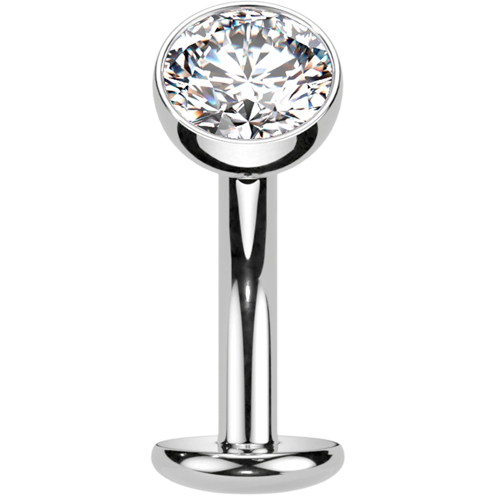 BodyCandy CZ Bezel Gem Titanium Threadless Floating Belly Ring — lifestyle context