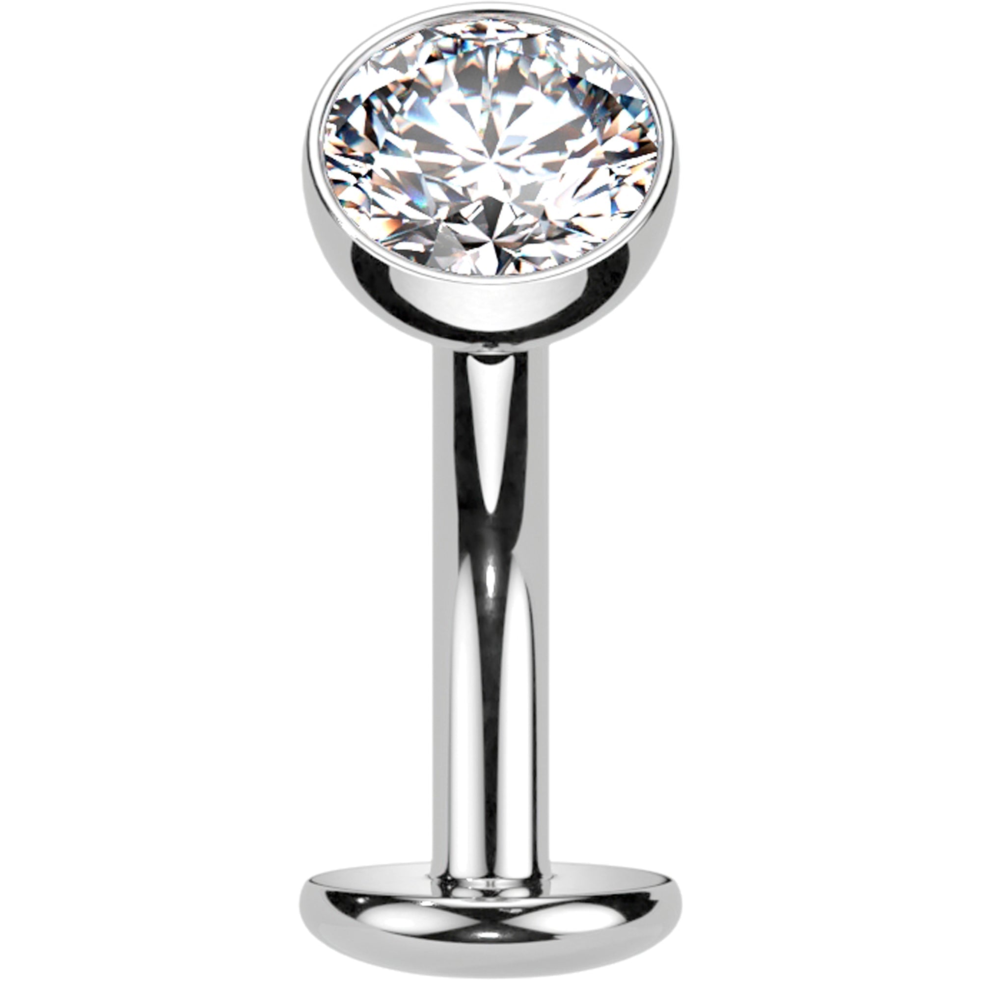 BodyCandy CZ Bezel Gem Titanium Threadless Floating Belly Ring — lifestyle context