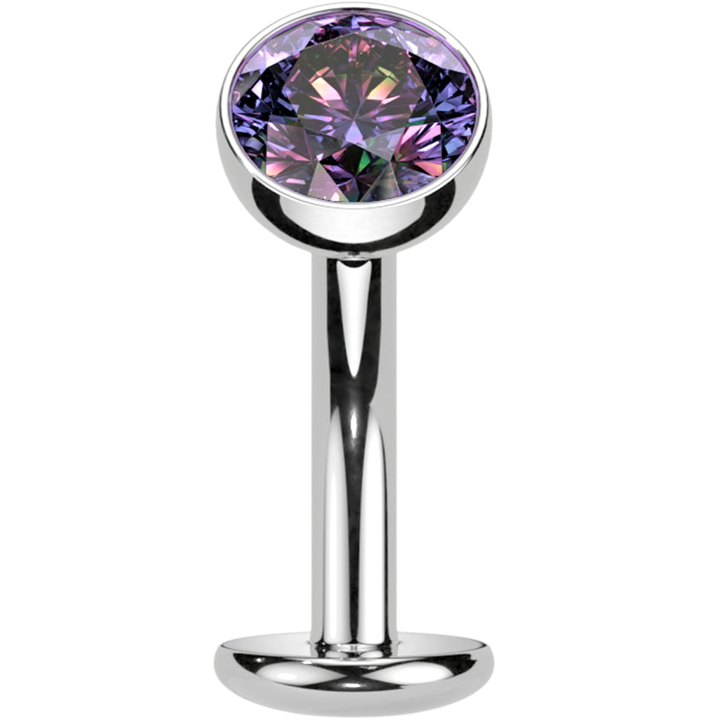 BodyCandy CZ Bezel Gem Titanium Threadless Floating Belly Ring — size reference