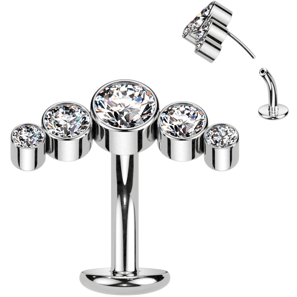 BodyCandy Cubic Zirconia Gem Titanium Curve Threadless Floating Belly Ring — comparison shot