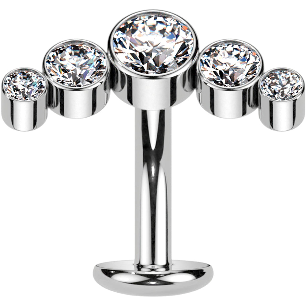 BodyCandy Cubic Zirconia Gem Titanium Curve Threadless Floating Belly Ring — lifestyle context