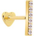 BodyCandy 18G 1/4 Clear Gem Gold Plated Implant Grade Titanium Threadless Bar Flatback Stud — main product shot