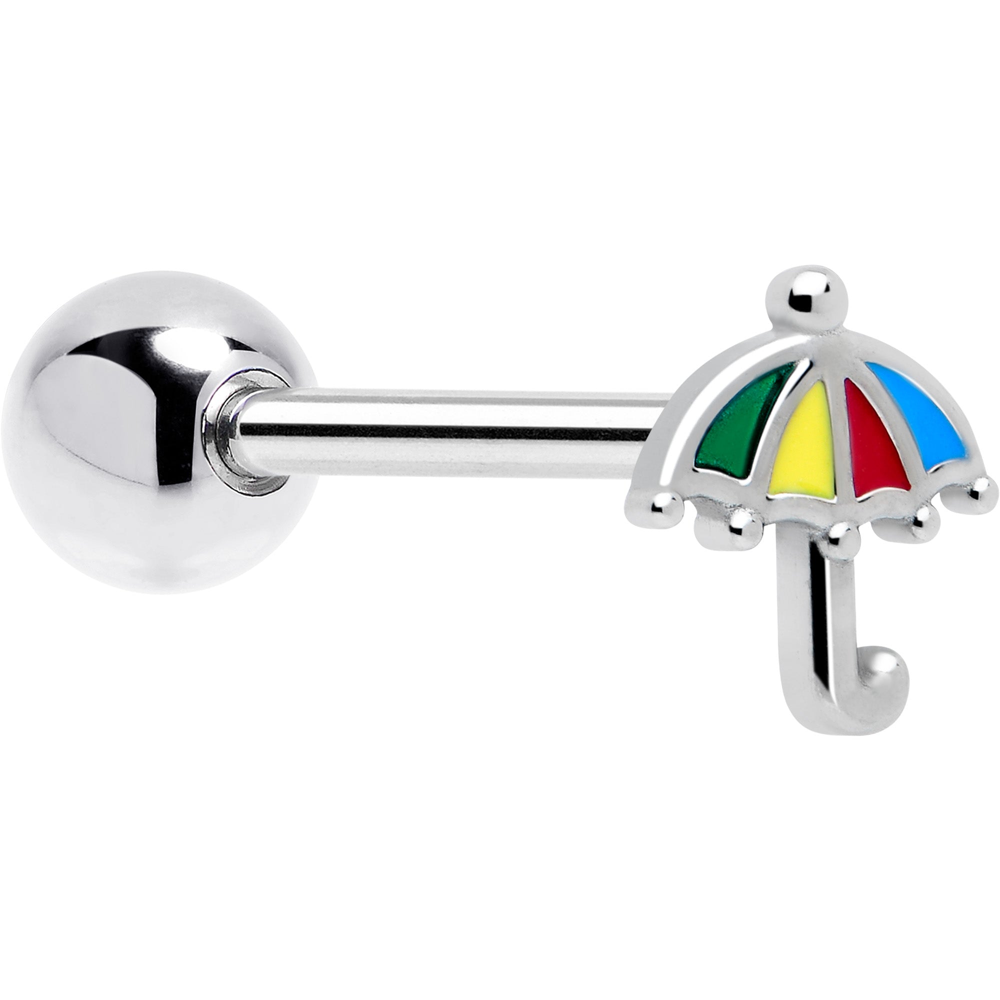 BodyCandy Colorful Umbrella Barbell Tongue Ring — main product shot