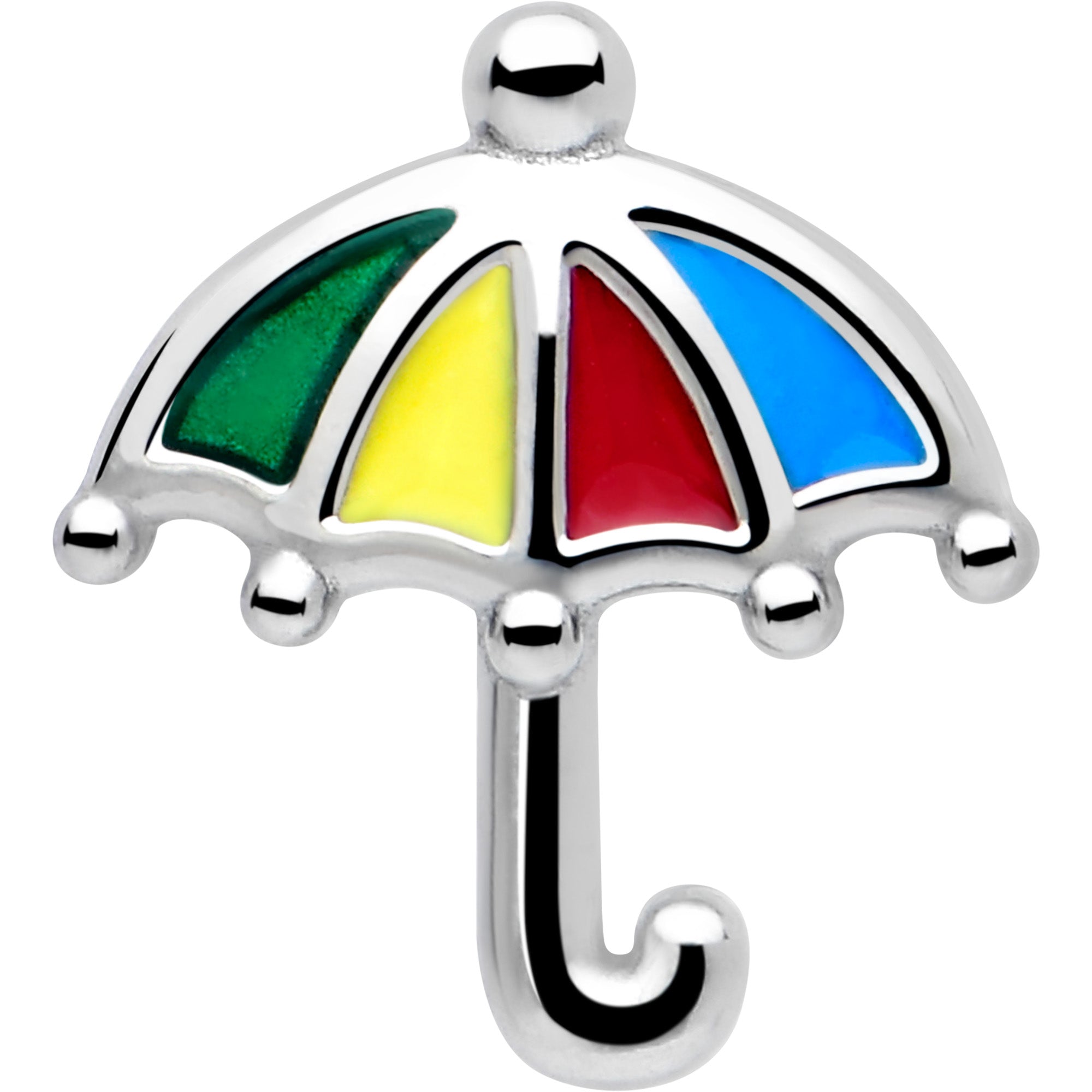 BodyCandy Colorful Umbrella Barbell Tongue Ring — lifestyle context