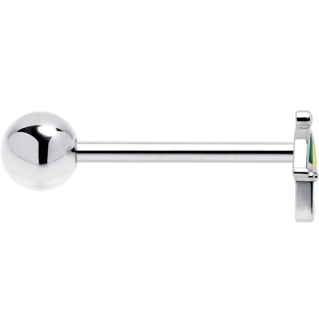 BodyCandy Colorful Umbrella Barbell Tongue Ring — side view