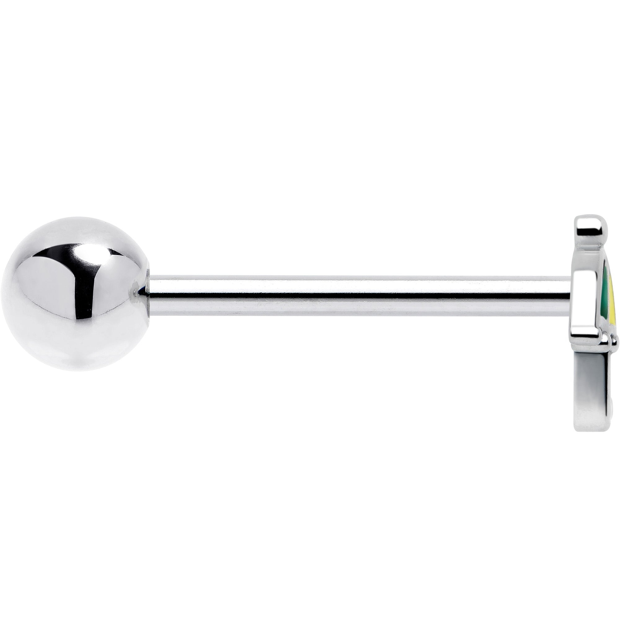 BodyCandy Colorful Umbrella Barbell Tongue Ring — side view