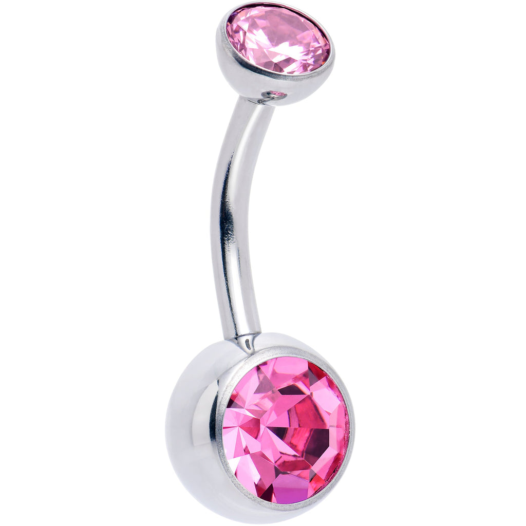BodyCandy Double CZ Implant Grade Titanium Threadless Bezel Push In Belly Ring — fabric or material detail