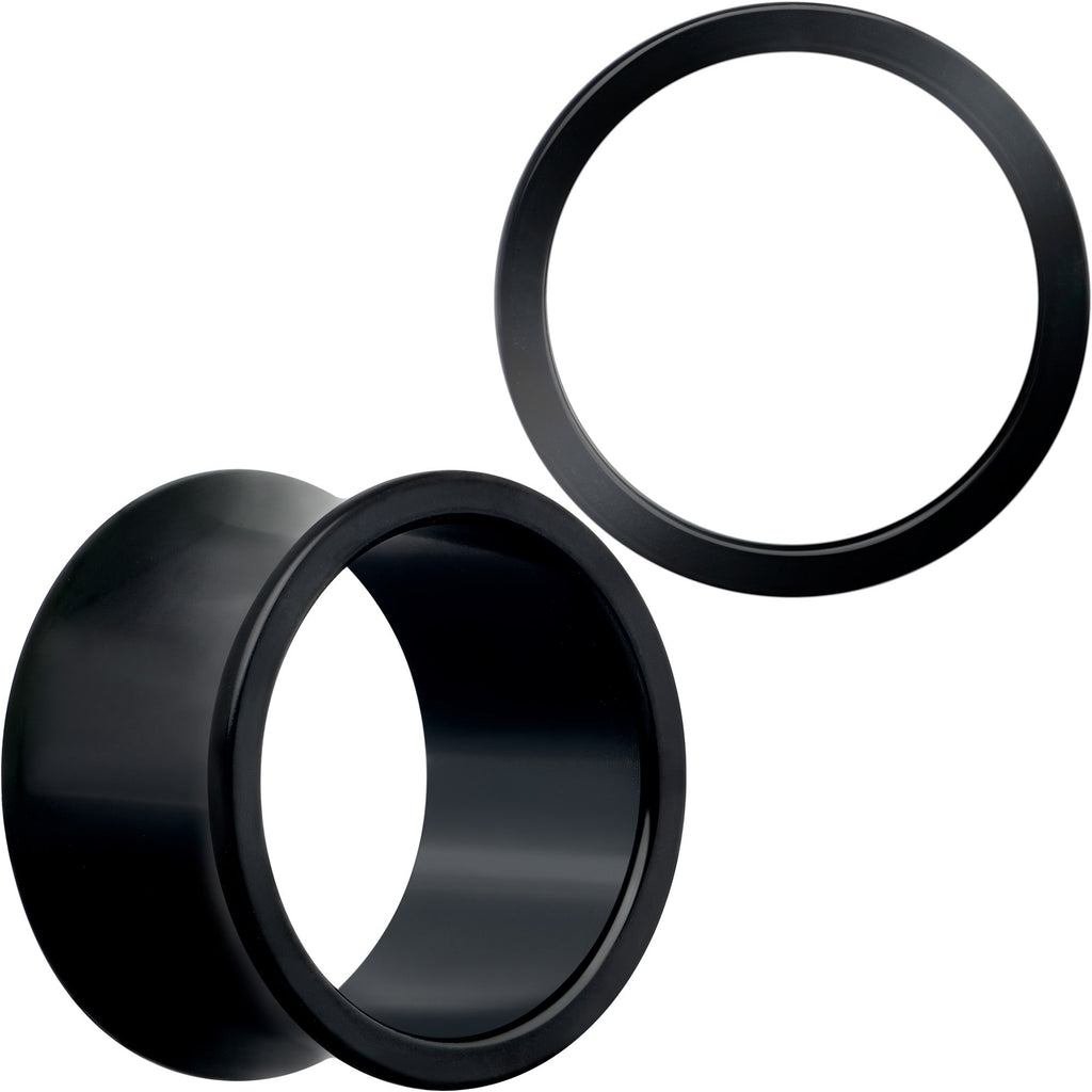 BodyCandy Black Hand Polished Double Flare Tunnel Plug Set 6mm to 25mm — packaging