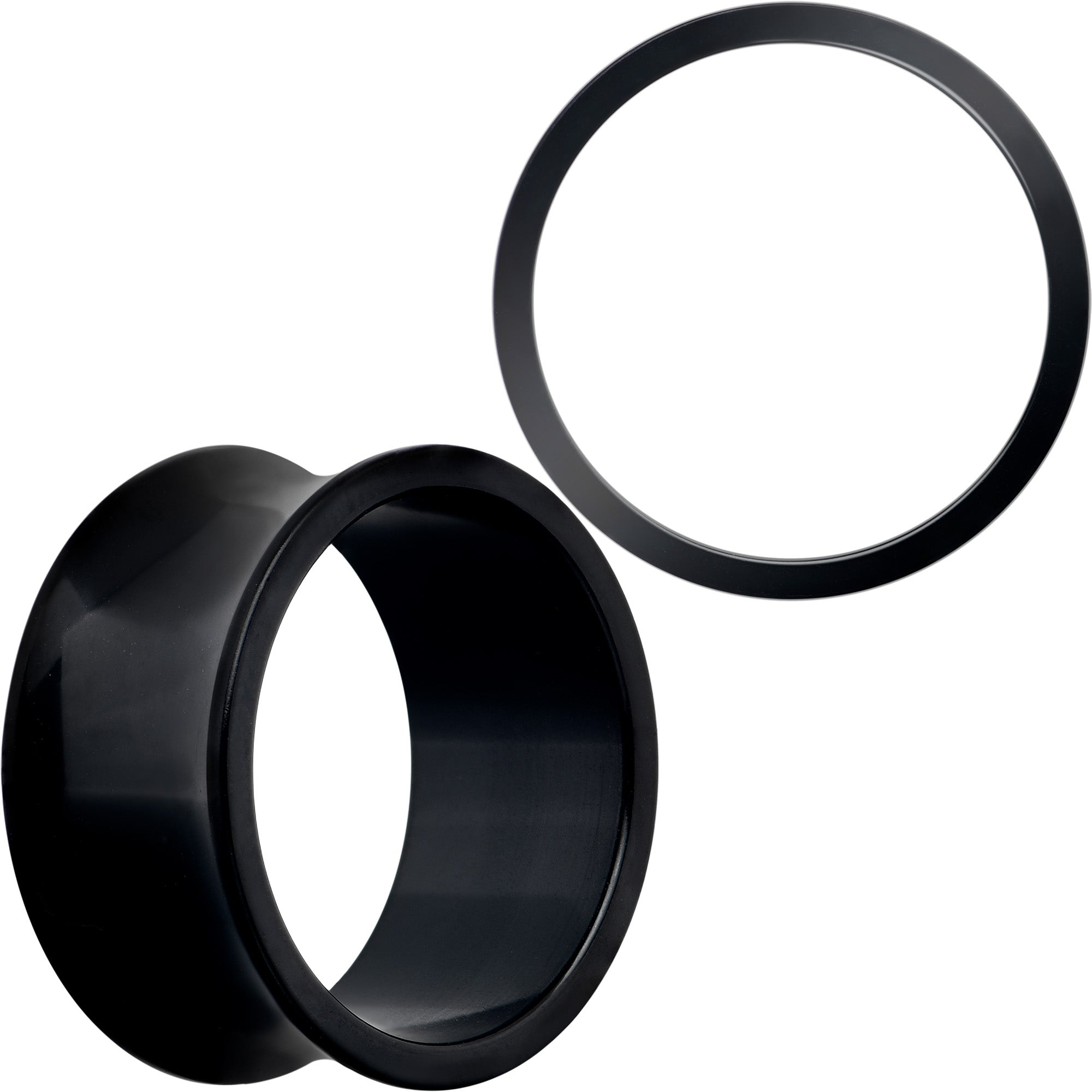 BodyCandy Black Hand Polished Double Flare Tunnel Plug Set 6mm to 25mm — comparison shot