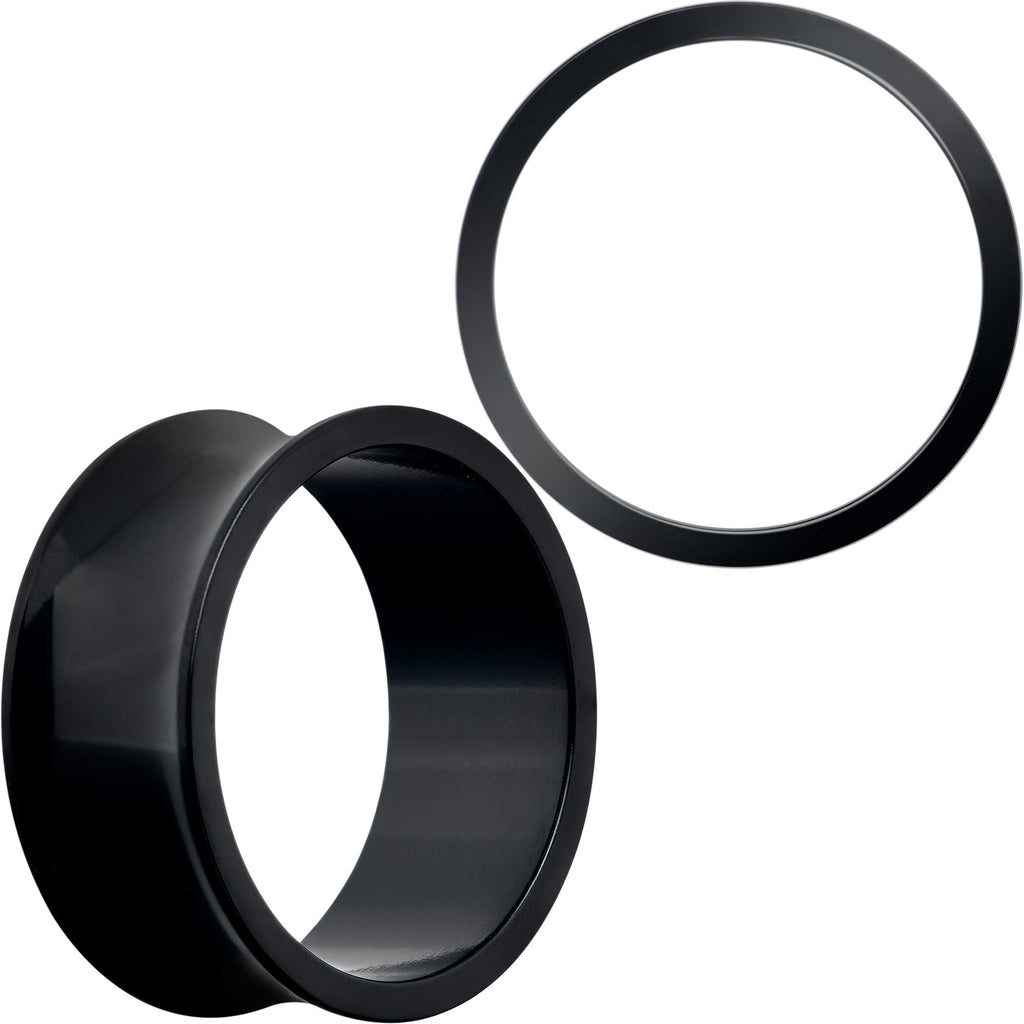 BodyCandy Black Hand Polished Double Flare Tunnel Plug Set 6mm to 25mm — fabric or material detail