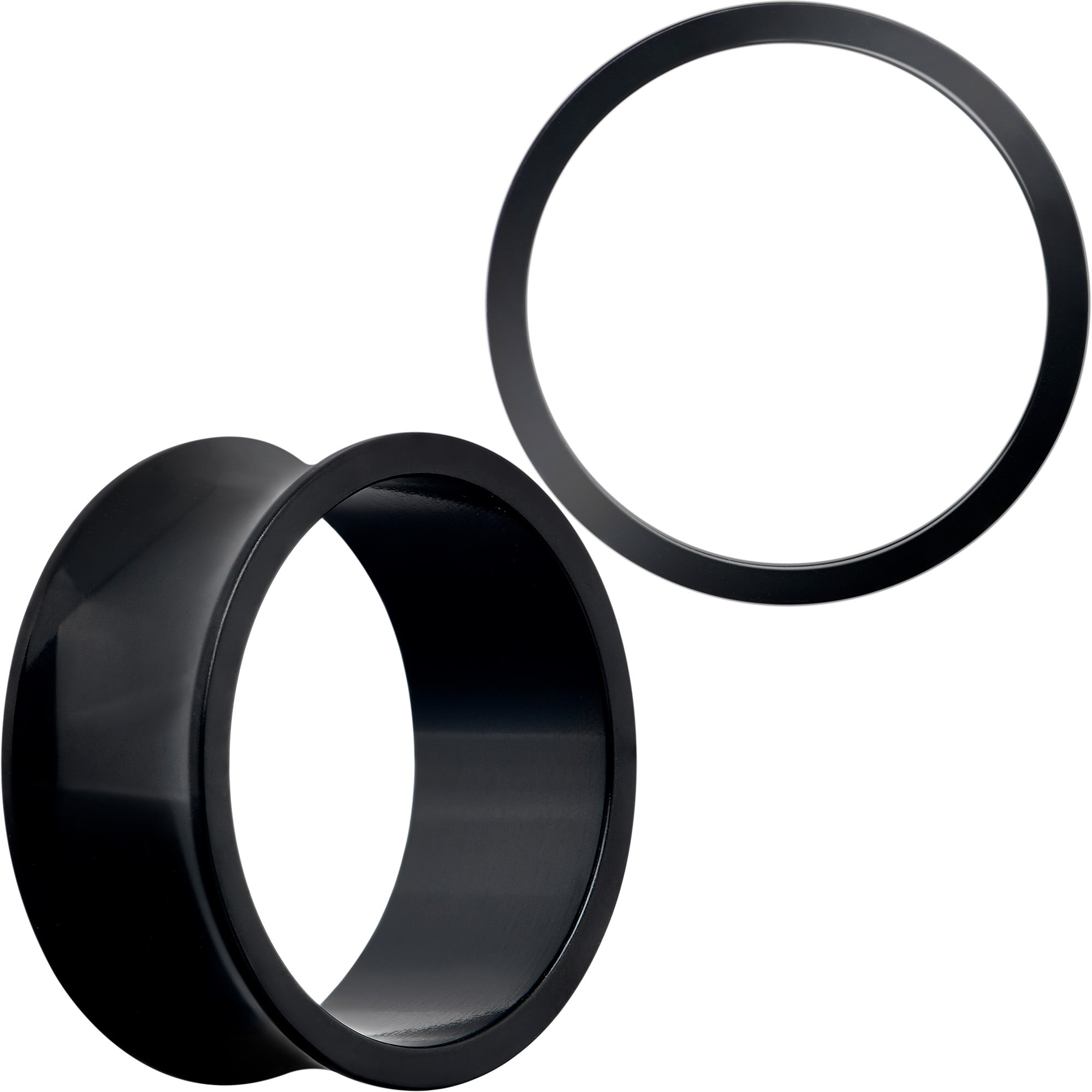 BodyCandy Black Hand Polished Double Flare Tunnel Plug Set 6mm to 25mm — fabric or material detail