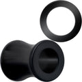 BodyCandy Black Hand Polished Double Flare Tunnel Plug Set 6mm to 25mm — back view