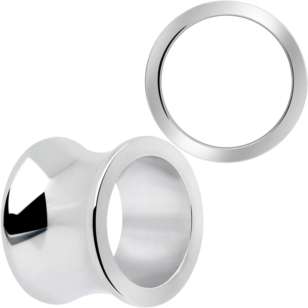 BodyCandy Hand Polished Thick Double Flare Tunnel Plug Set 6mm to 25mm — color detail