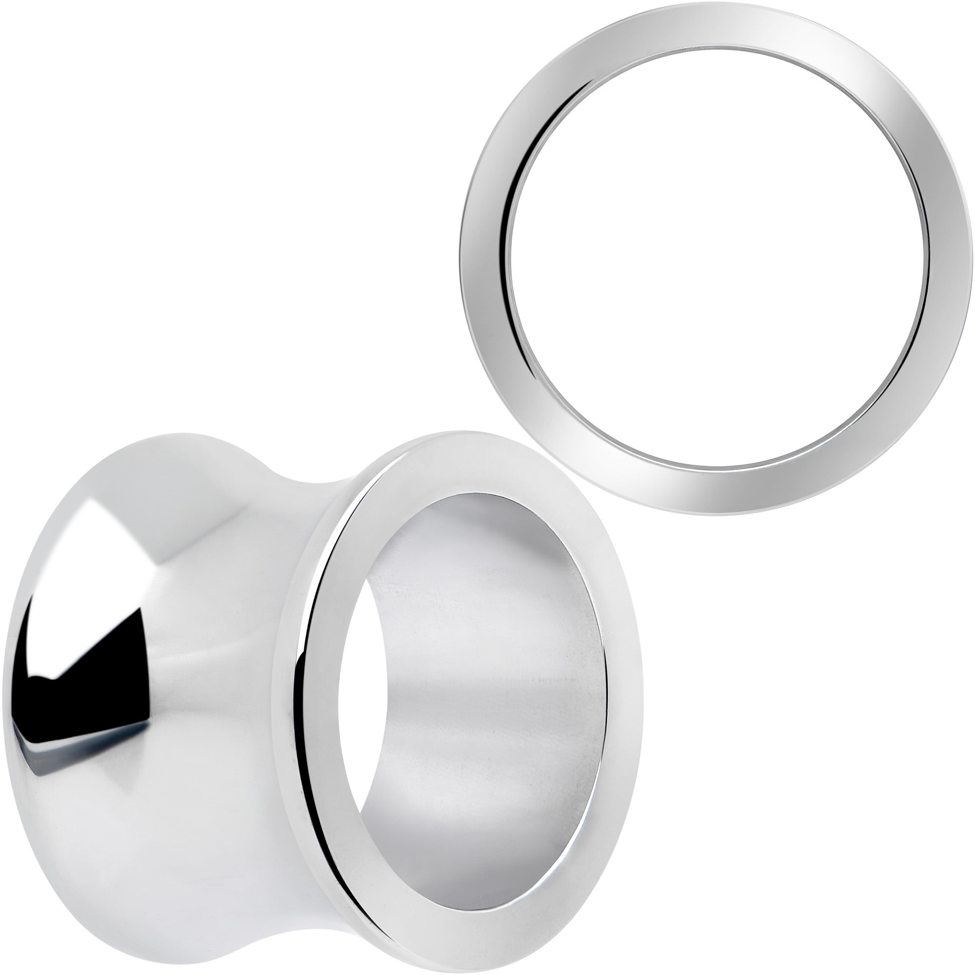 BodyCandy Hand Polished Thick Double Flare Tunnel Plug Set 6mm to 25mm — color detail