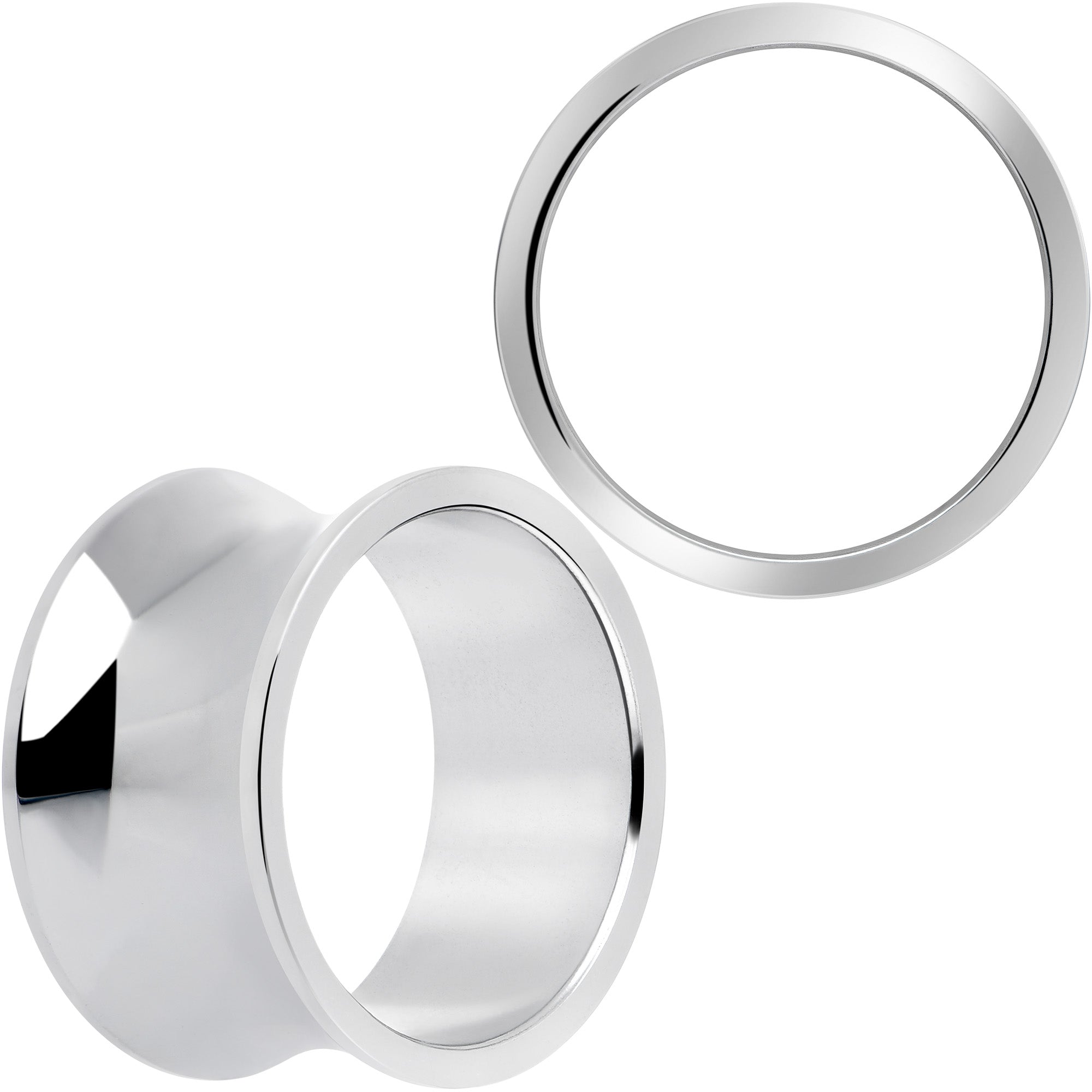 BodyCandy Hand Polished Thick Double Flare Tunnel Plug Set 6mm to 25mm — comparison shot