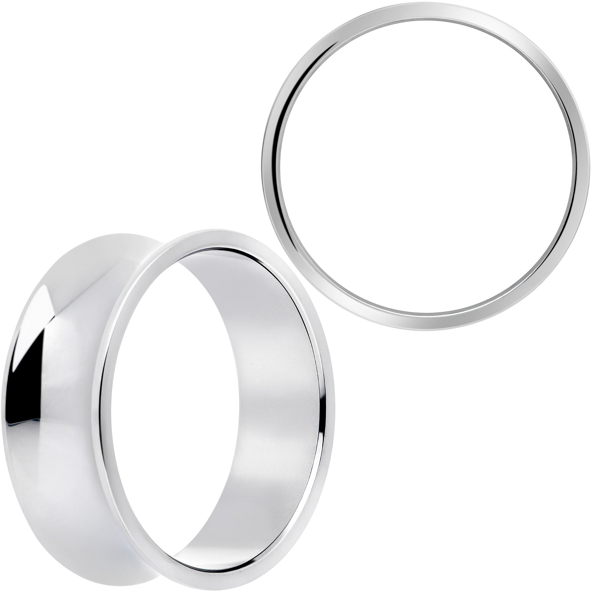 BodyCandy Hand Polished Thick Double Flare Tunnel Plug Set 6mm to 25mm — product on model