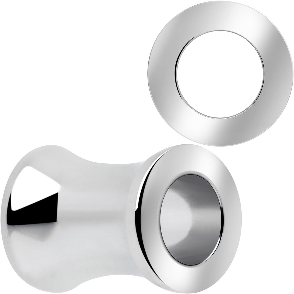 BodyCandy Hand Polished Thick Double Flare Tunnel Plug Set 6mm to 25mm — alternative angle