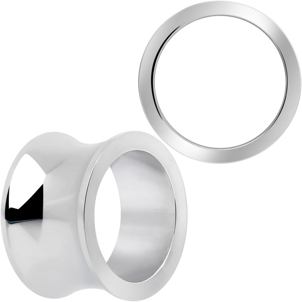 BodyCandy Hand Polished Thick Double Flare Tunnel Plug Set 6mm to 25mm — main product shot