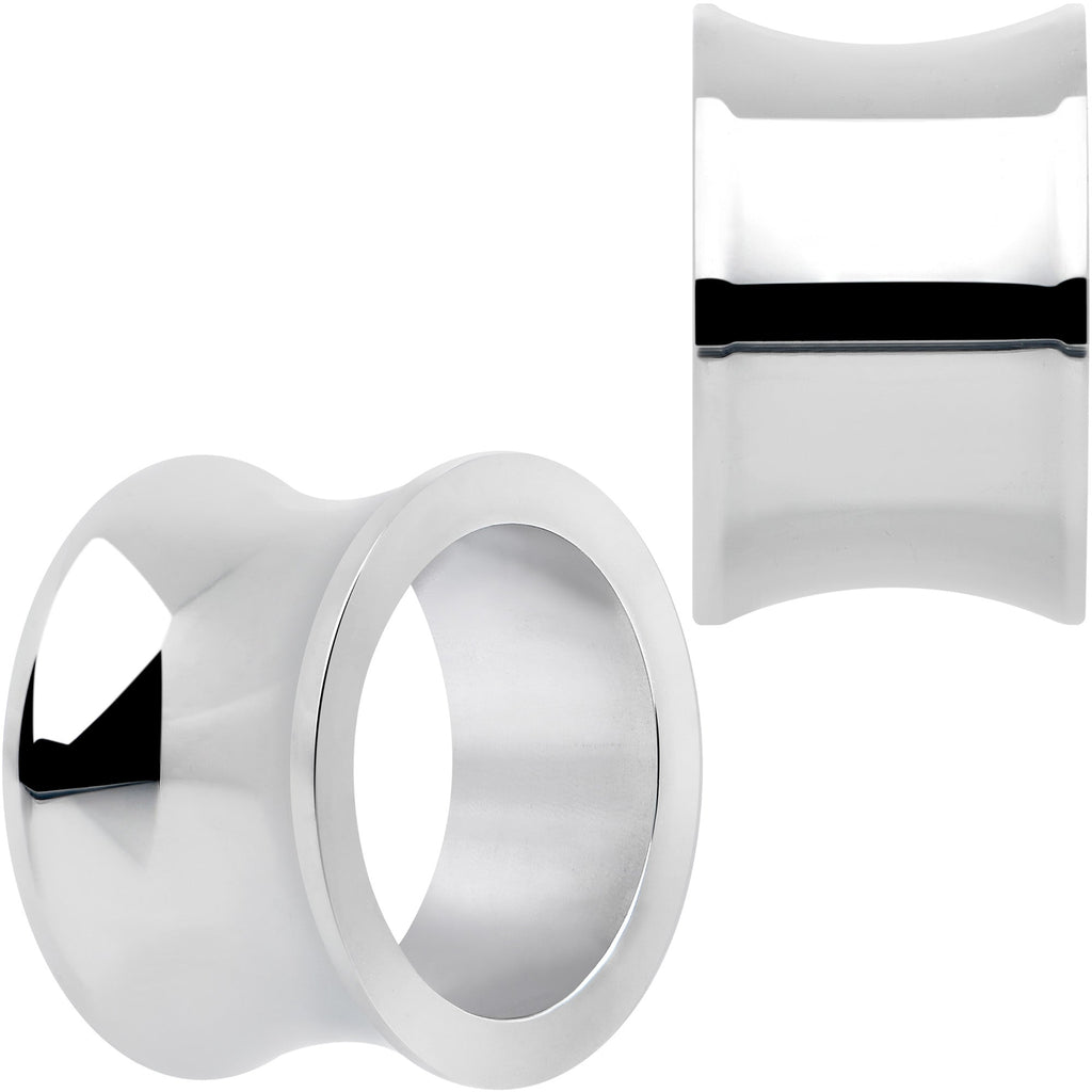 BodyCandy Hand Polished Thick Double Flare Tunnel Plug Set 6mm to 25mm — detail close-up