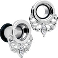 BodyCandy Clear Gem Drop Filigree Single Flare Tunnel Plug Set 6mm to 16mm — alternative angle