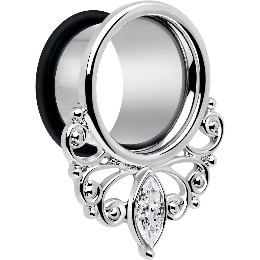 BodyCandy Clear Gem Drop Filigree Single Flare Tunnel Plug Set 6mm to 16mm — lifestyle context