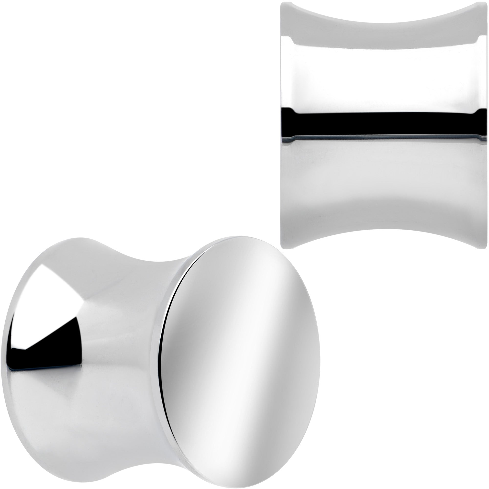 BodyCandy Hand Polished Simply Style Saddle Plug Set 5mm to 25mm — detail close-up