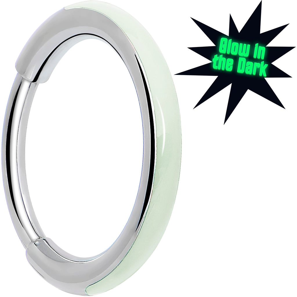 BodyCandy 20G Implant Grade Titanium  Glow in the Dark Hinged Segment Nose Hoop — size reference