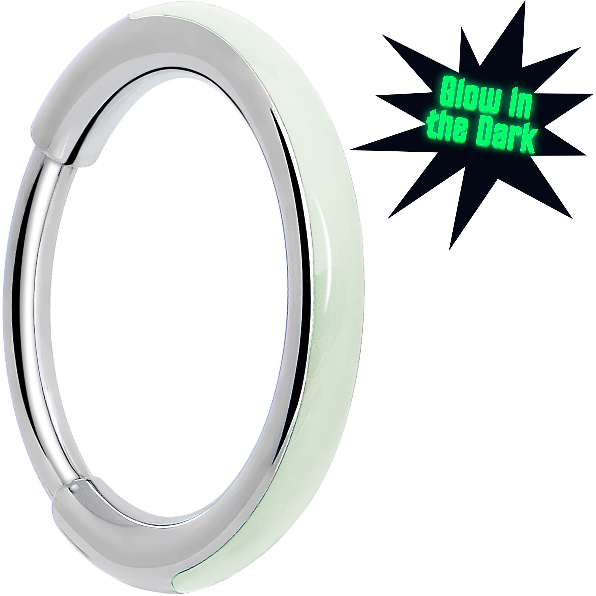 BodyCandy 20G Implant Grade Titanium  Glow in the Dark Hinged Segment Nose Hoop — size reference
