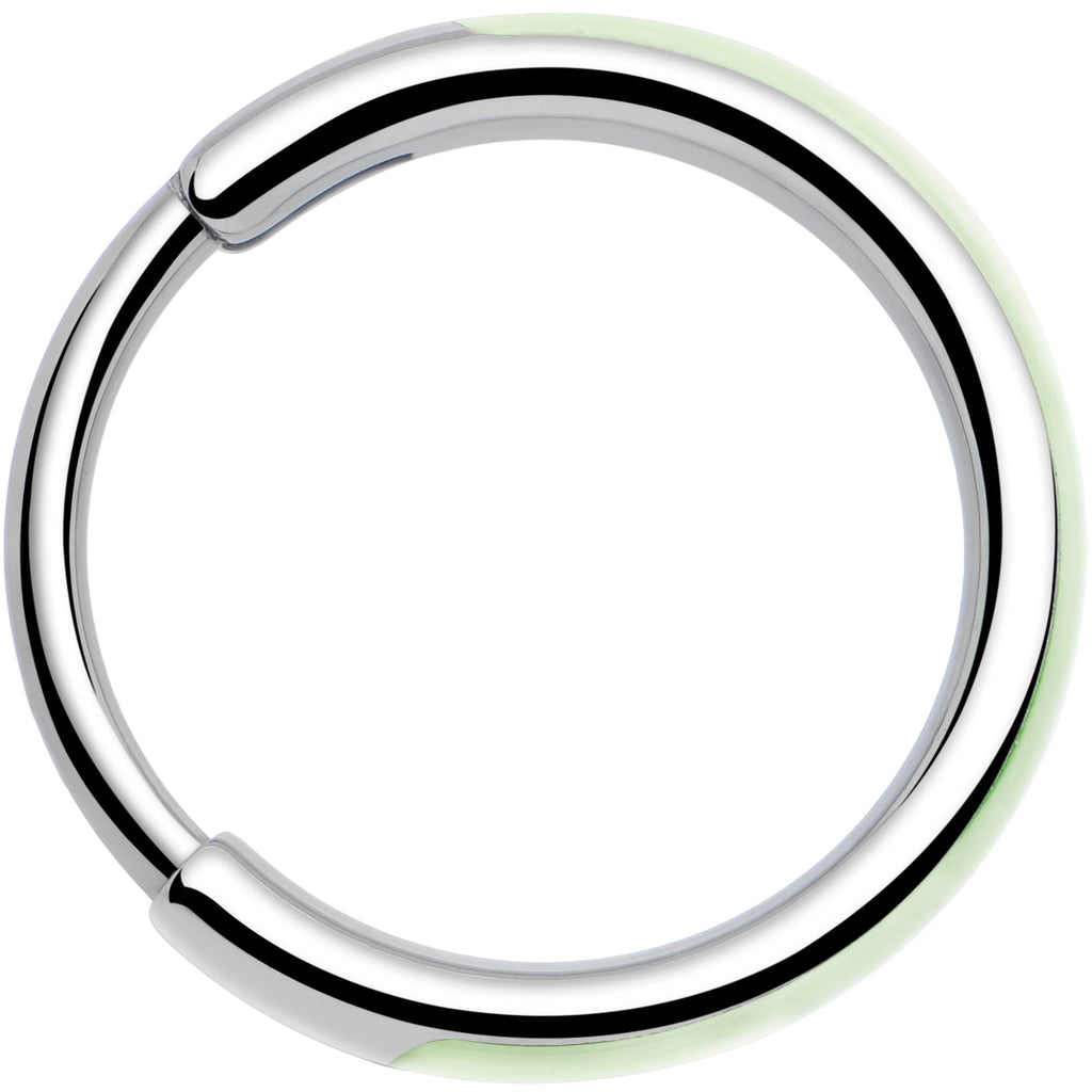 BodyCandy 20G Implant Grade Titanium  Glow in the Dark Hinged Segment Nose Hoop — side view