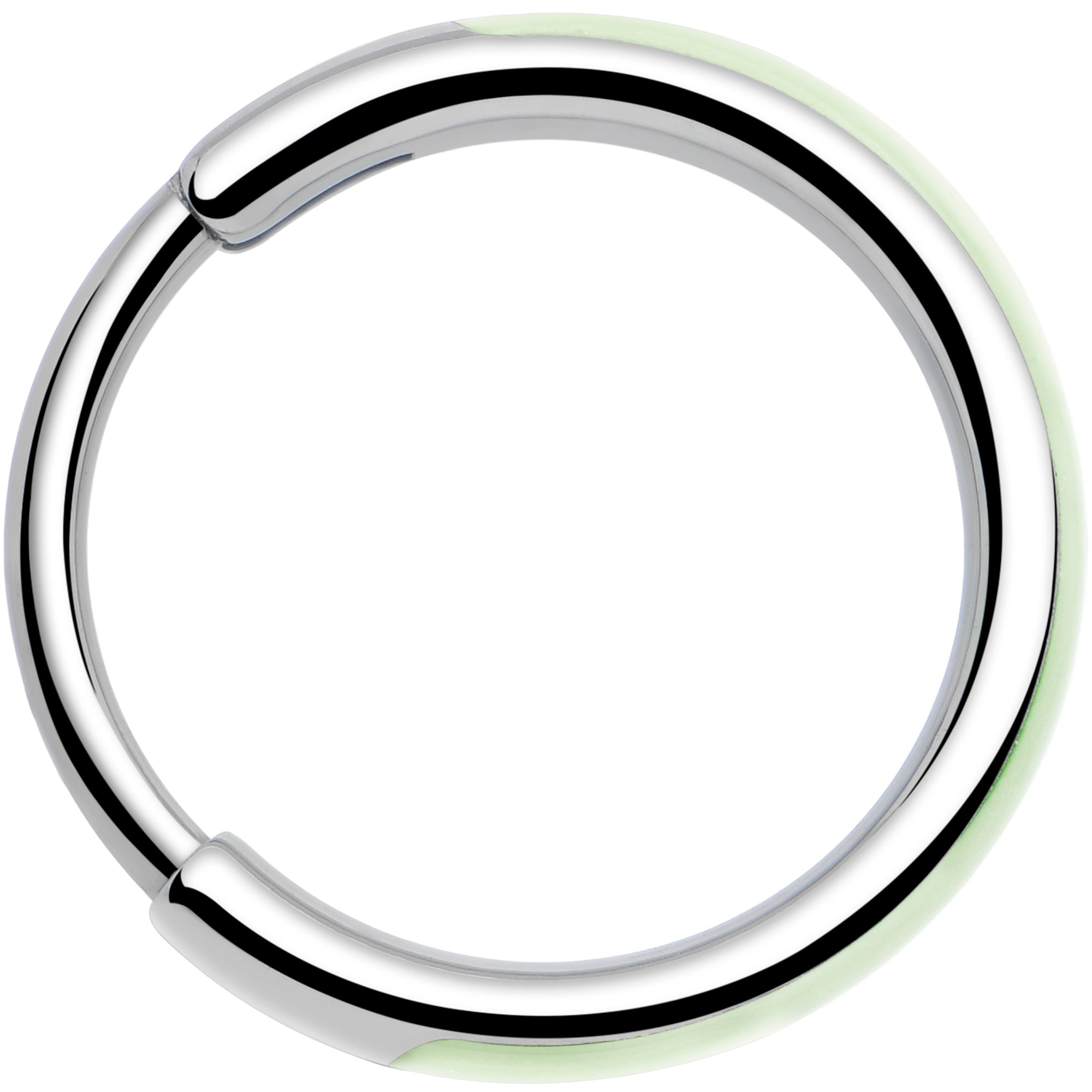 BodyCandy 20G Implant Grade Titanium  Glow in the Dark Hinged Segment Nose Hoop — side view
