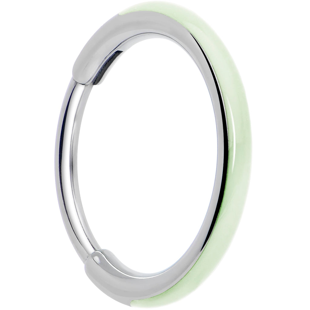 BodyCandy 20G Implant Grade Titanium  Glow in the Dark Hinged Segment Nose Hoop — in-use photo