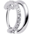 BodyCandy Single Row Micro Gem Implant Grade Titanium Hinged Double Hoop Nose Ring — alternative angle