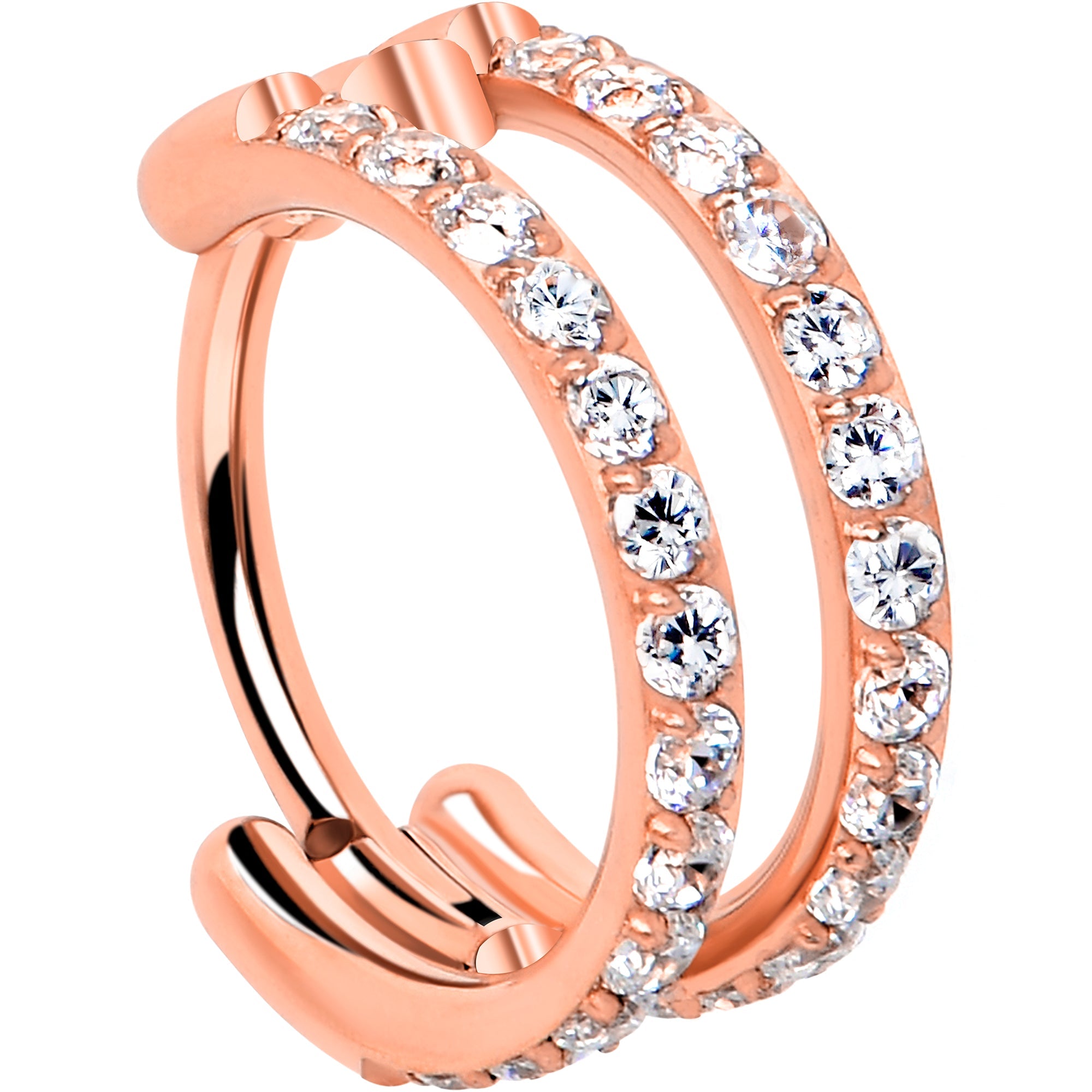 BodyCandy 20G Double Row Micro Gem Implant Grade Titanium Hinged Double Hoop Nose Ring — packaging