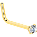 BodyCandy 20G Gold Plated 925 Sterling Silver 2mm CZ L-Shape Nose Ring — size reference