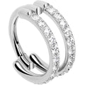 BodyCandy 18G Double Row Micro Gem Implant Grade Titanium Hinged Double Hoop Nose Ring — flat-lay composition