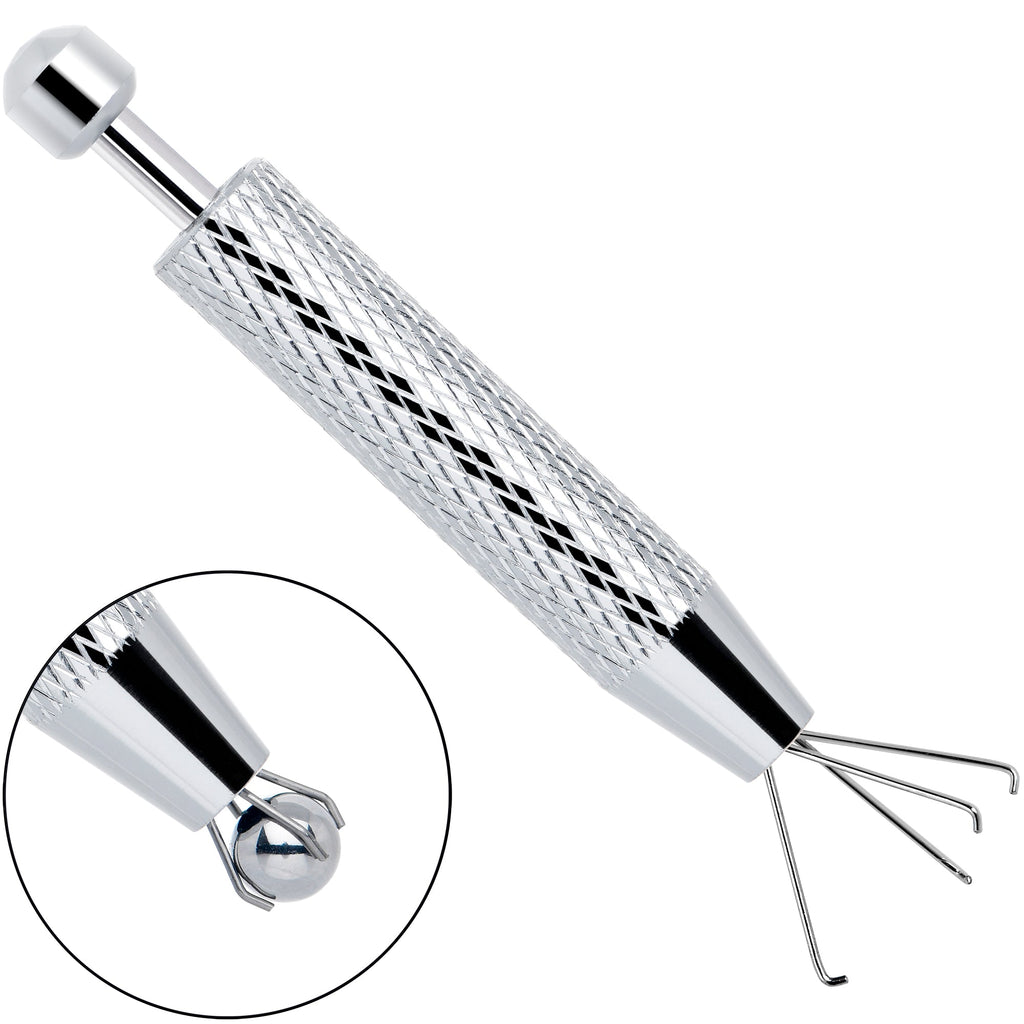BodyCandy Silver Piercing Ball Grabber Tool 2.48 Inch Length — main product shot