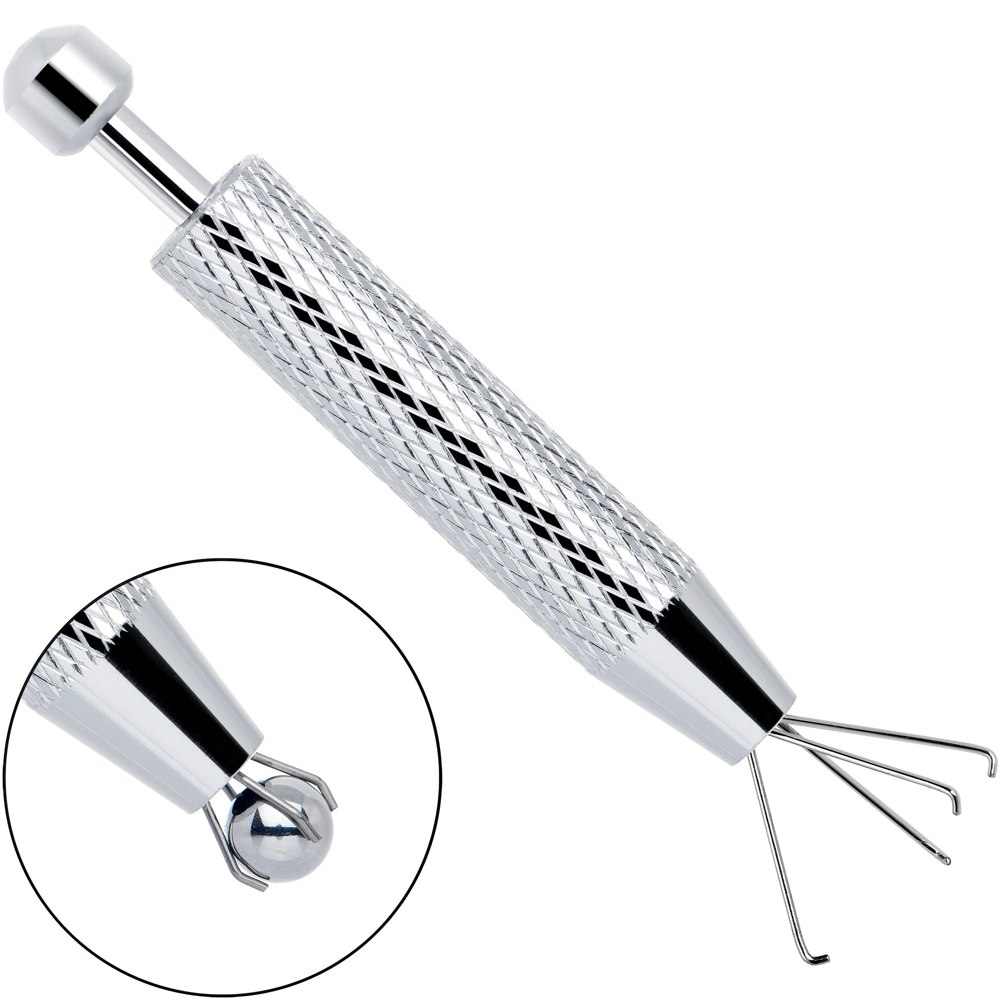 BodyCandy Silver Piercing Ball Grabber Tool 2.48 Inch Length — main product shot