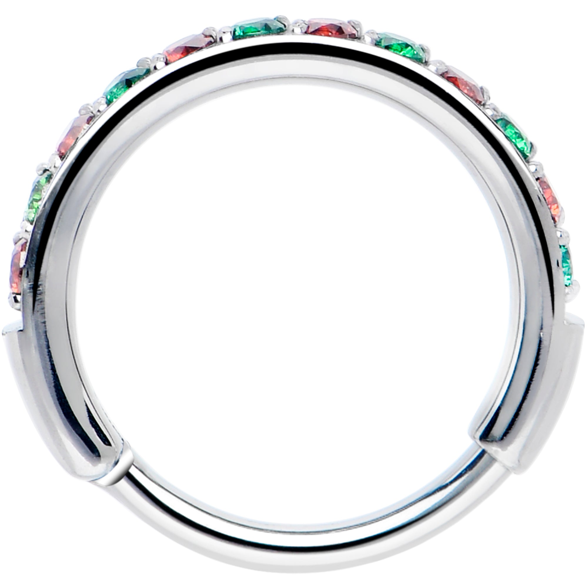 BodyCandy 20G Micro Gem Titanium Hinged Nose Hoop - Christmas Nose Ring — lifestyle context